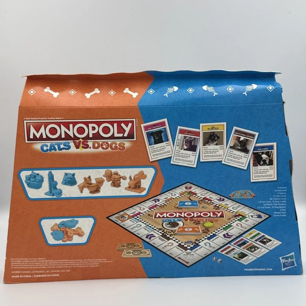 2018 Monopoly Cats Vs. Dogs Board Game Limited Edition Hasbro New Mint Sealed